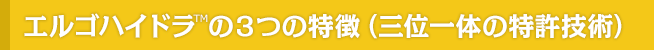 エルゴハイドラ™の3つの特徴（三位一体の特許技術）